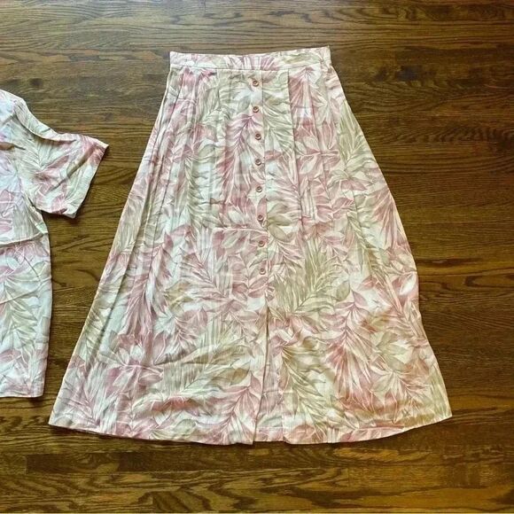 Vintage Alfred dunner floral top and skirt womens sz 14 USA made 80s cottagecore - Picture 3 of 13